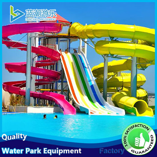 Adults Water Play Equipment Combination Fiberglass Water Slide