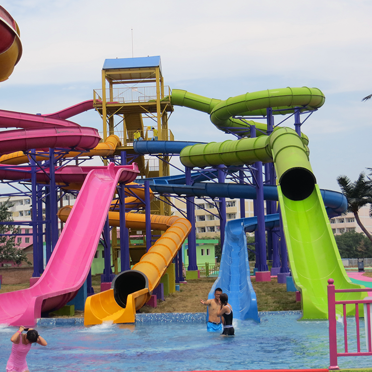 City fiberglass equipment water park spirals water slide for sale