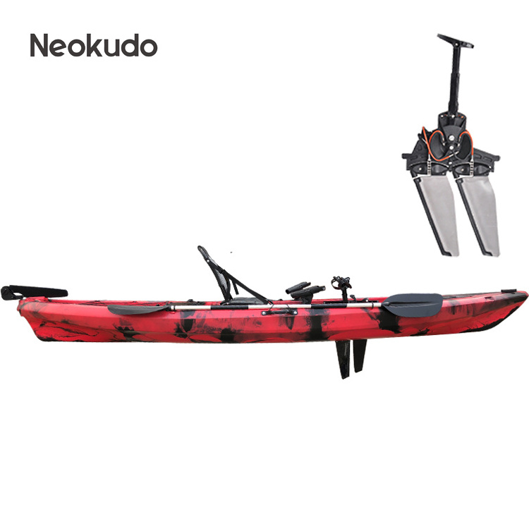 11.9 Ft pedal kayak for fishing, Wholesale Roto Molded Pedal Kayak, cheap 1 person fishing foot Plastic Pedal Kayak