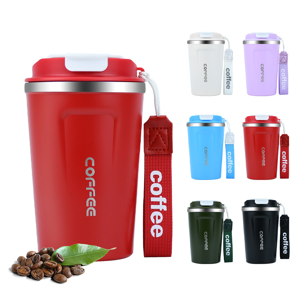 Portable 12 oz Stainless Steel Vacuum Insulated Tumbler Coffee Thermos Cup for Keep Hot/Ice Coffee Mug With Spill Proof Lid