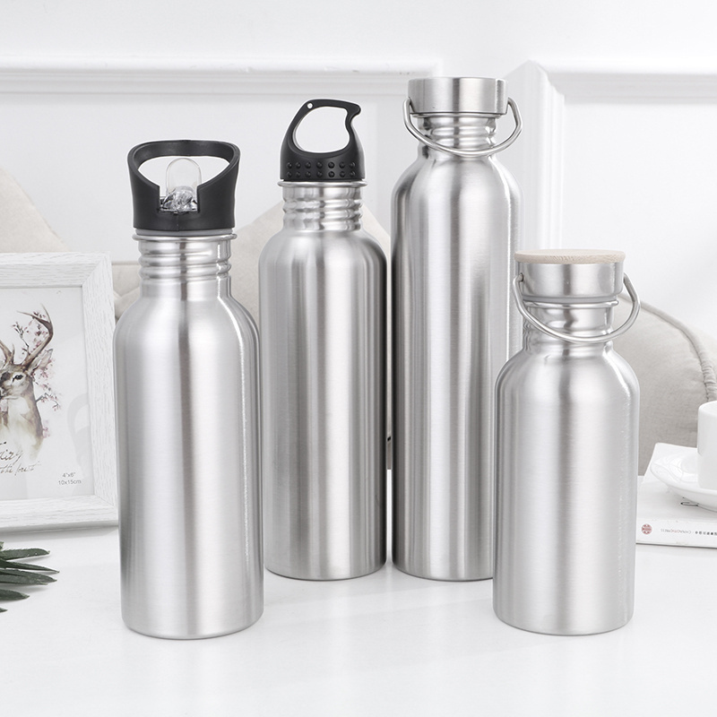 New Design 350ml/500ml/1000ml/1.2L Single Wall Stainless Steel cheaper travel portable Sports drinkware water Bottle customized