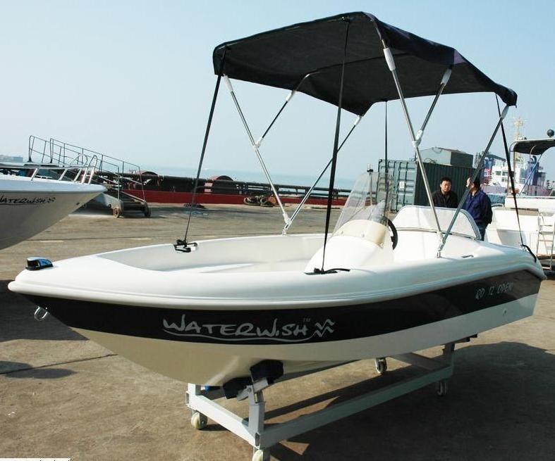 waterwish QD 12 open small fiberglass boat for fishing