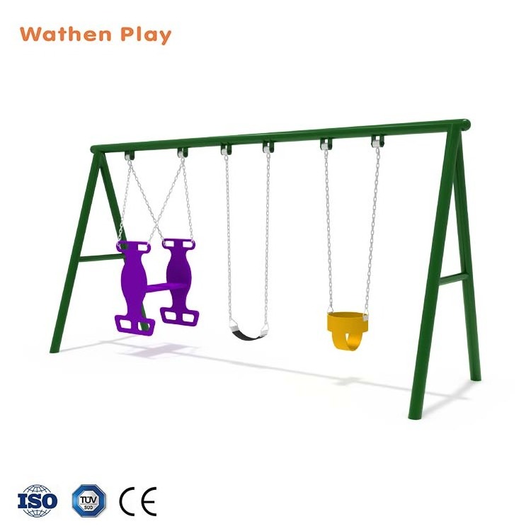 High Quality Metal Swing Kids Outdoor playground Equipment Children Outdoor Swing with Plastic Accessories Backyard Play Set