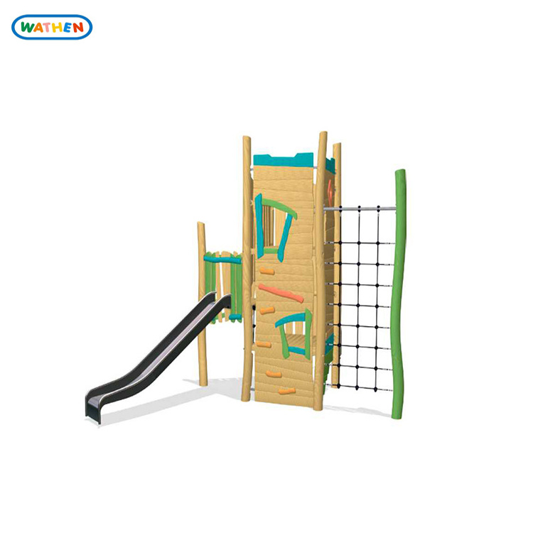 Wholesale Solid Wood Swing outdoor Wooden playground equipment with Slide for Kids