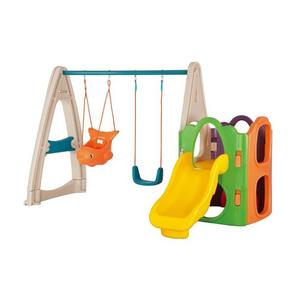 Popular Plastic Toys Indoor Slide with Swing Seats Play Set High Quality LLDPE Plastic Playground Equipment