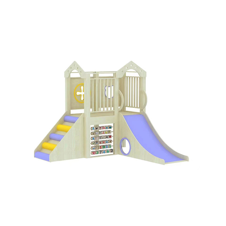 Climber/slider High Quality Toddler Sensory Wood Slider Indoor Playground Wooden Playground Climbing Facility >3 Years