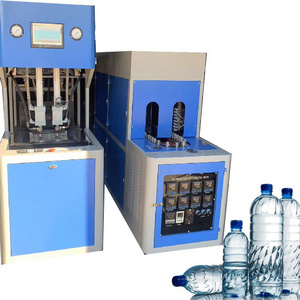 hot sale 2 cavity semi automatic 750ml 1500ml plastic pet water bottle blow making molding machine with PLC gear