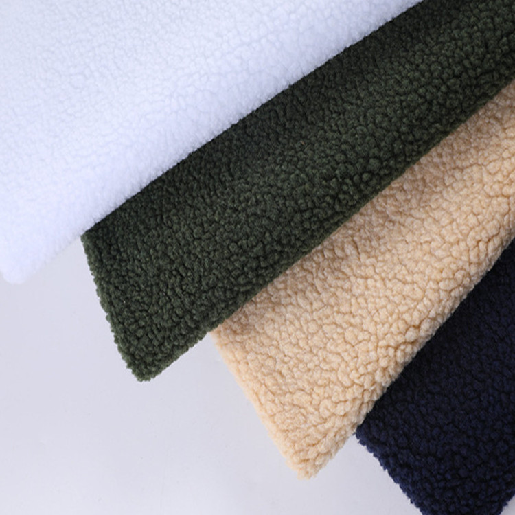 Customized Color 100 Polyester Double Side Brush One Side Anti Pilling Knit 480 Gsm Lamb Wool Recycled Fleece Fabric Polar