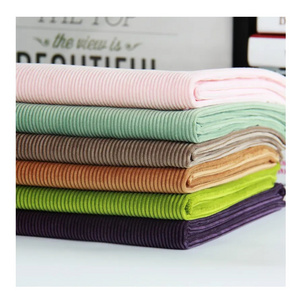 Good quality 280gsm 92% polyester 8% spandex 8 wales corduroy fabric for garment trousers and dress coat apparel factory