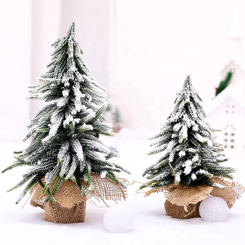 Mini Christmas Tree Ornament PE New Year Artificial Cambric Cedar Christmas Tree Restaurant Bar Interior Decoration Xmas Tree