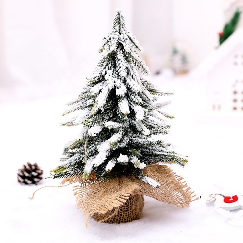 Mini Christmas Tree Ornament PE New Year Artificial Cambric Cedar Christmas Tree Restaurant Bar Interior Decoration Xmas Tree