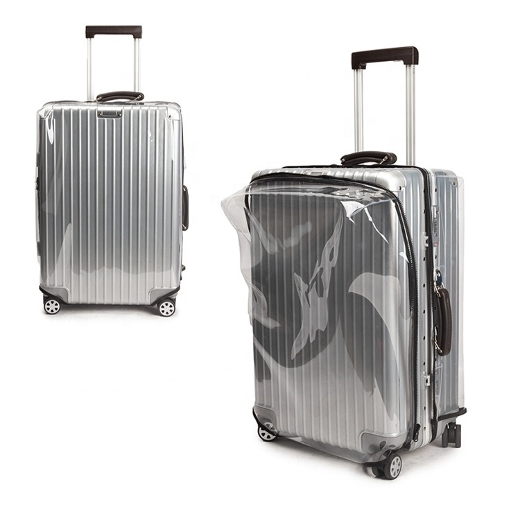 PVC Zipper Transparent Luggage Bag Cover Waterproof Custom Design Travel Clear Luggage Covers Protector