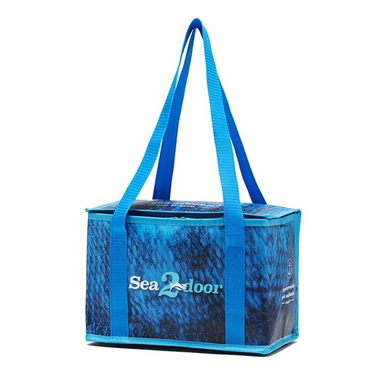 Custom High Quality Large Insulated Bag Blue Fish Cooler Bag For Seafood