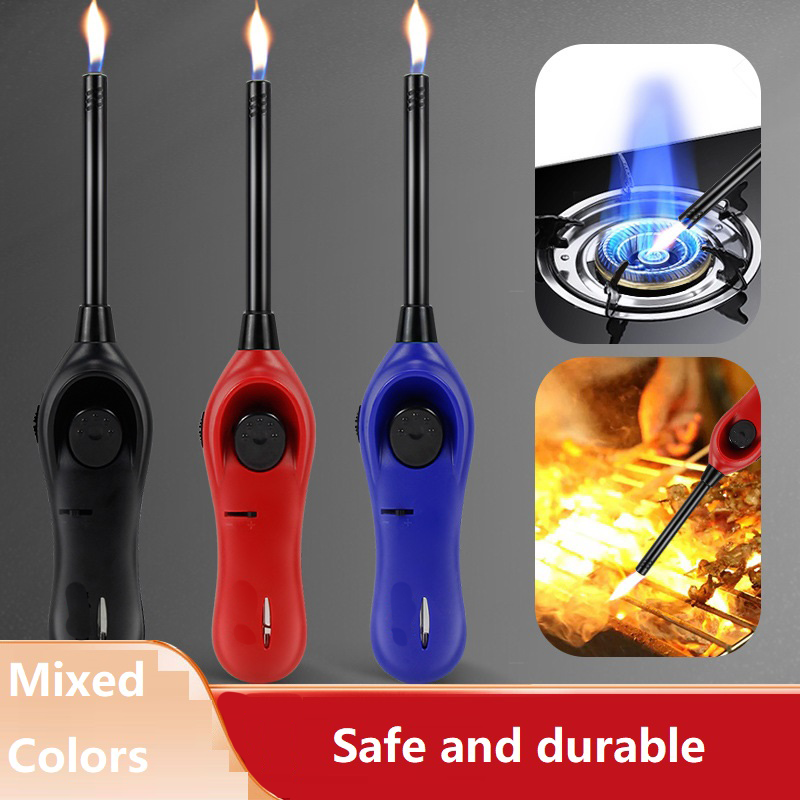 Long Plastic Gas Electronic Lighters Long Wand Wholesale Refillable BBQ Candle Lighters