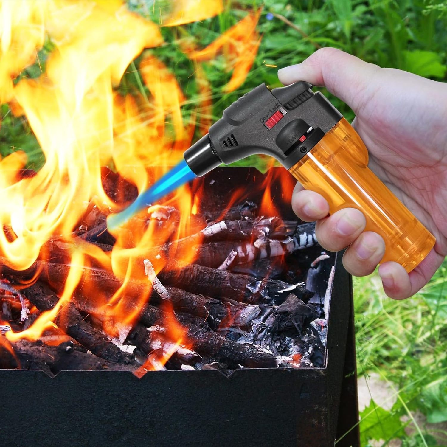 Butane Refillable BBQ Lighter Single Jet Flame Windproof Gas Lighter Blow Torch Lighters