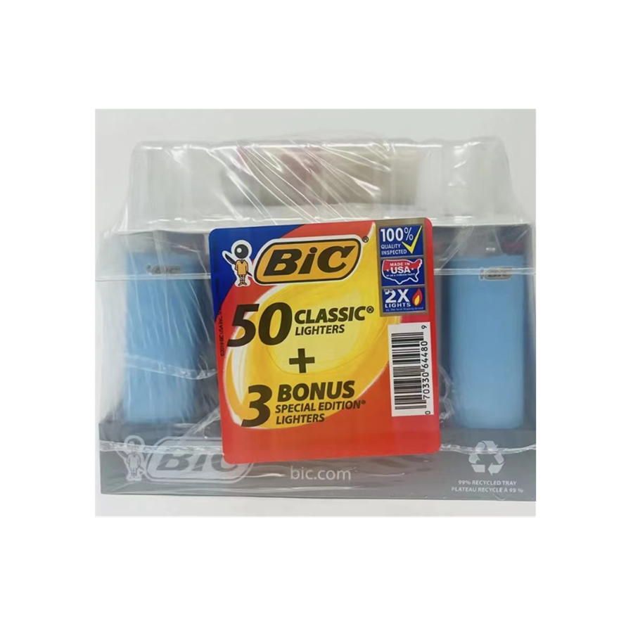 French original bic Maxi j26 lighter 53 pack one tray plastic lighter