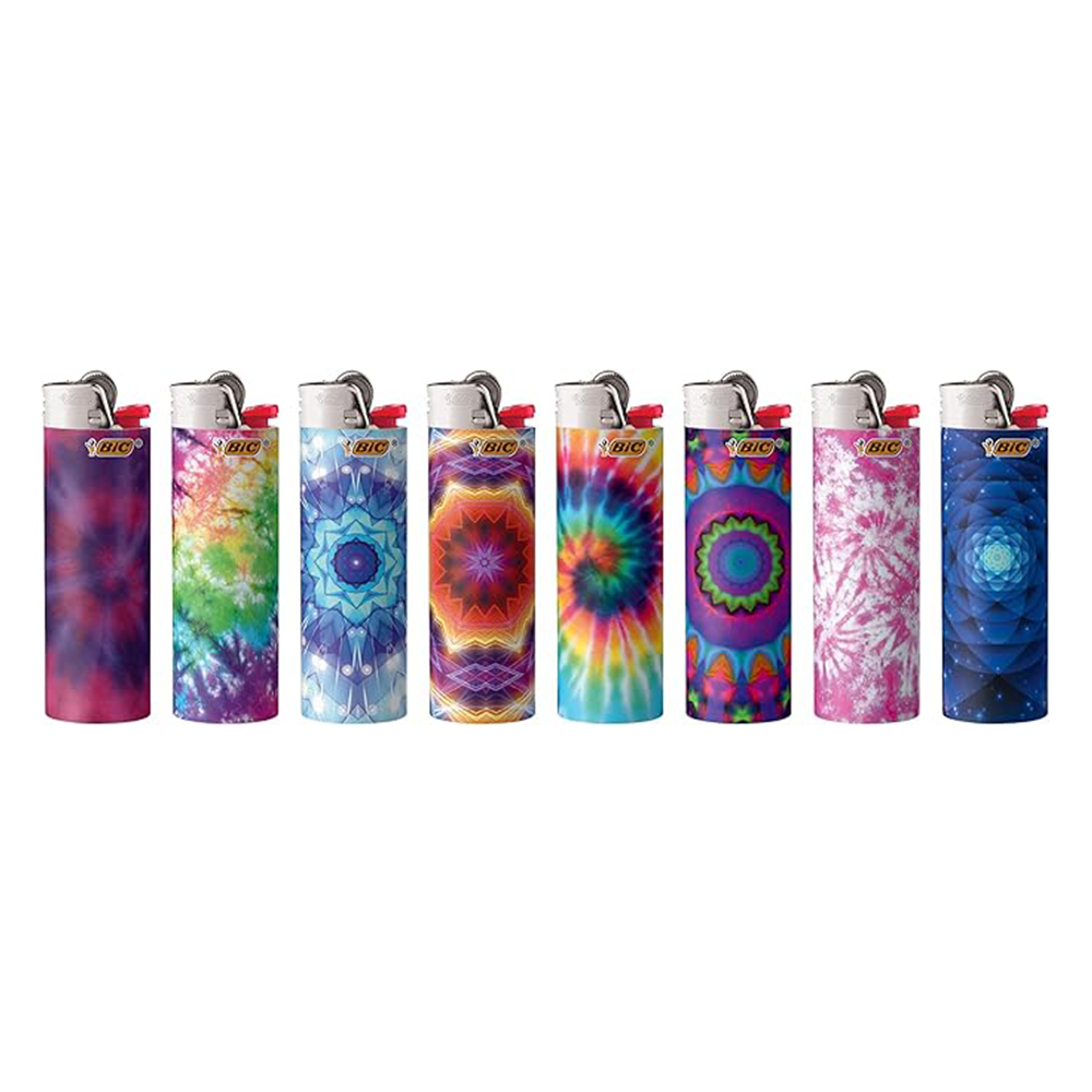 BIC Maxi J25 J26 Lighter Special Edition Psychedelic Patterns Series Maxi Pocket LightersDesigns Color 50pcs/Tray