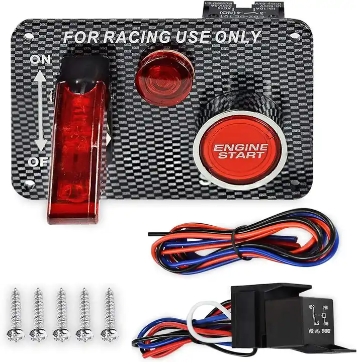 Racing Car Ignition Switch Panel LED Toggle Switch 12V ON OFF Engine Start Switch Button for Off Road Boat Man Truck