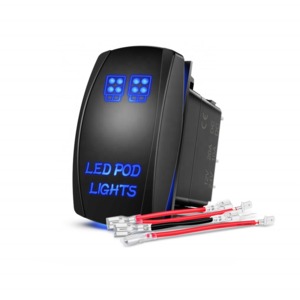 LED POD Lights Rocker Switch 5 PIN 12V Toggle Switch On/Off Jumper Wires SPST 30amp Rocker Switch for Car Truck RV Boat