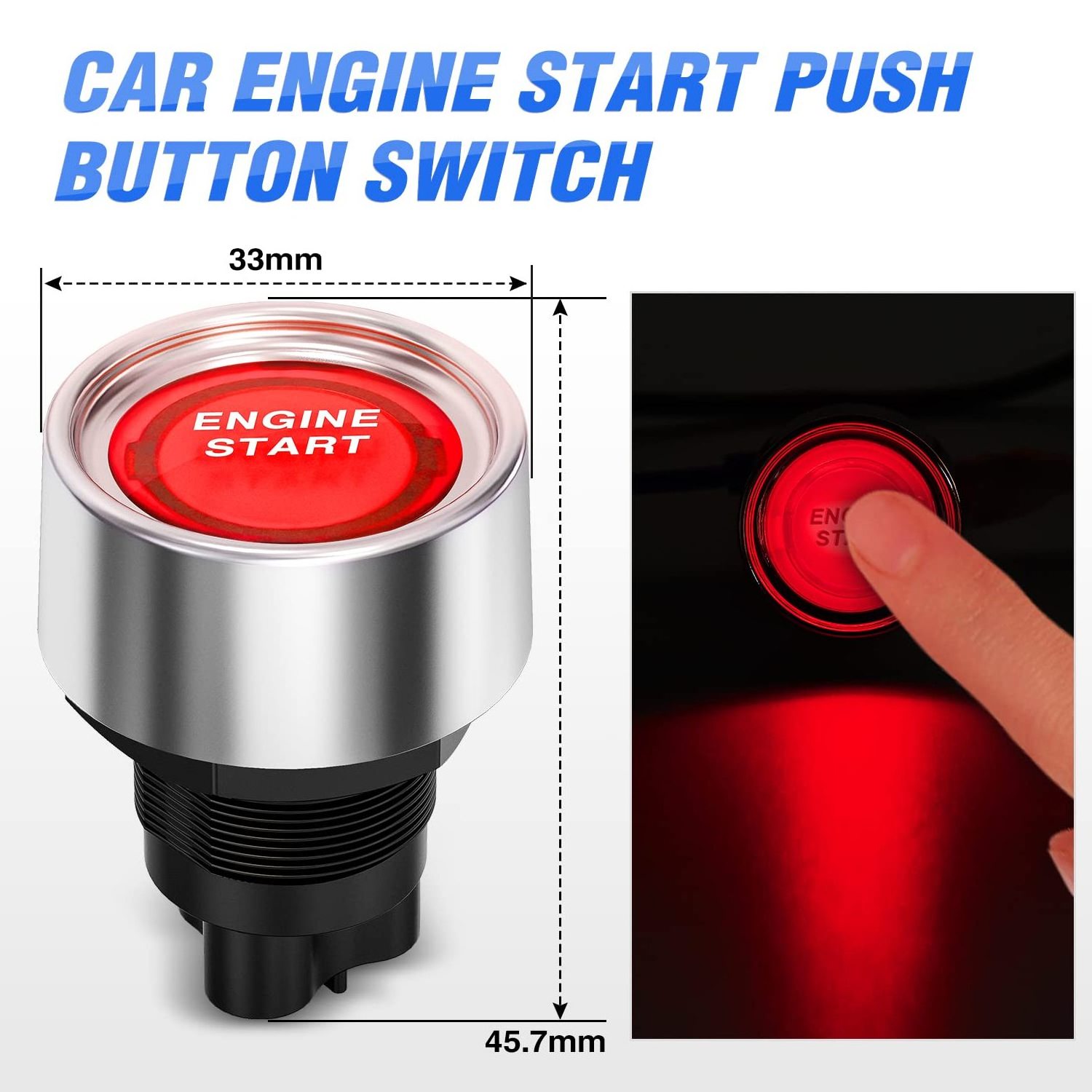 Golf Cart Ignition Switch Panel 12V 5 in 1 Car Engine Start Push Button Rocker Toggle Switch for Racing Car RV Marine Trailer