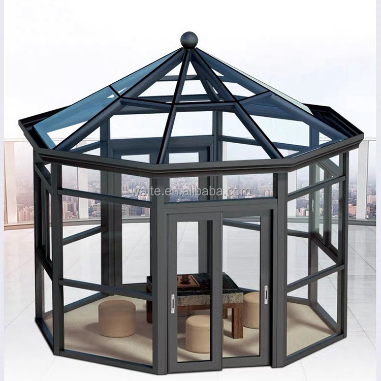 Prefabricated Modern 4 Season Glass Conservatory Aluminum Frame Garden Florida Aluminum Sunroom Kit