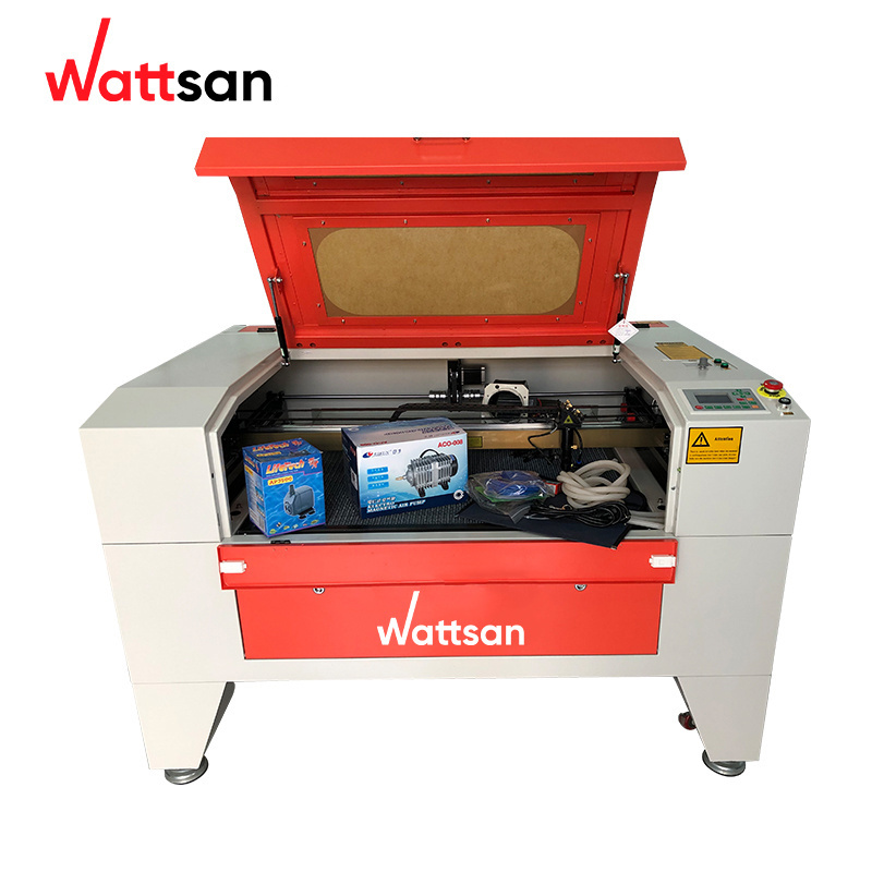 Wattsan 6090LT Reci 100W leather fabric wood acrylic co2 laser engraving machine