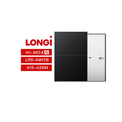 Longi N-type Lr5-54 Htb 410w 415w 420w 425w 420watt 430w 435w Full Black Solar Panel Longi All Black Solar Panel