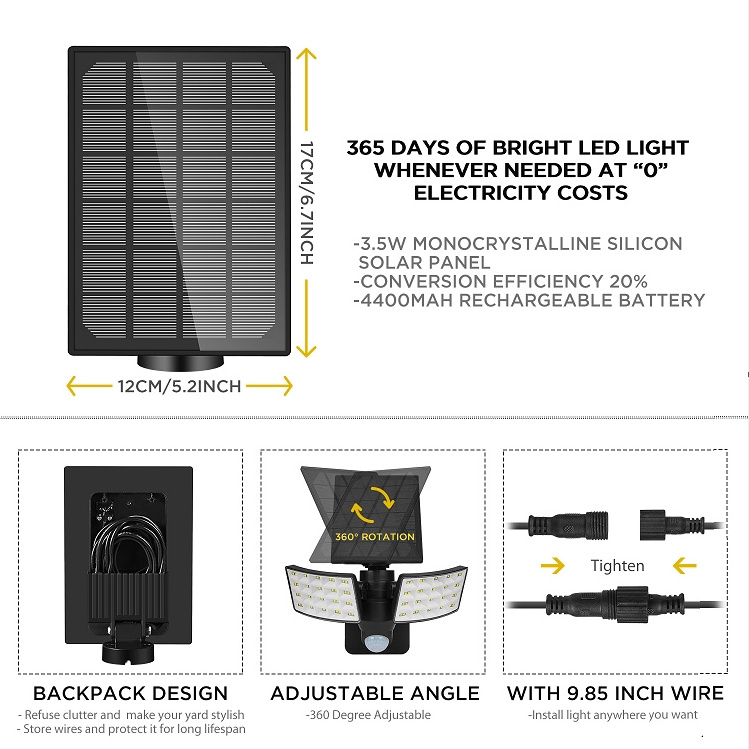 UFO Motion Sensor 29 LED Security  Solar Powered Outdoor  Wall mounted  Light