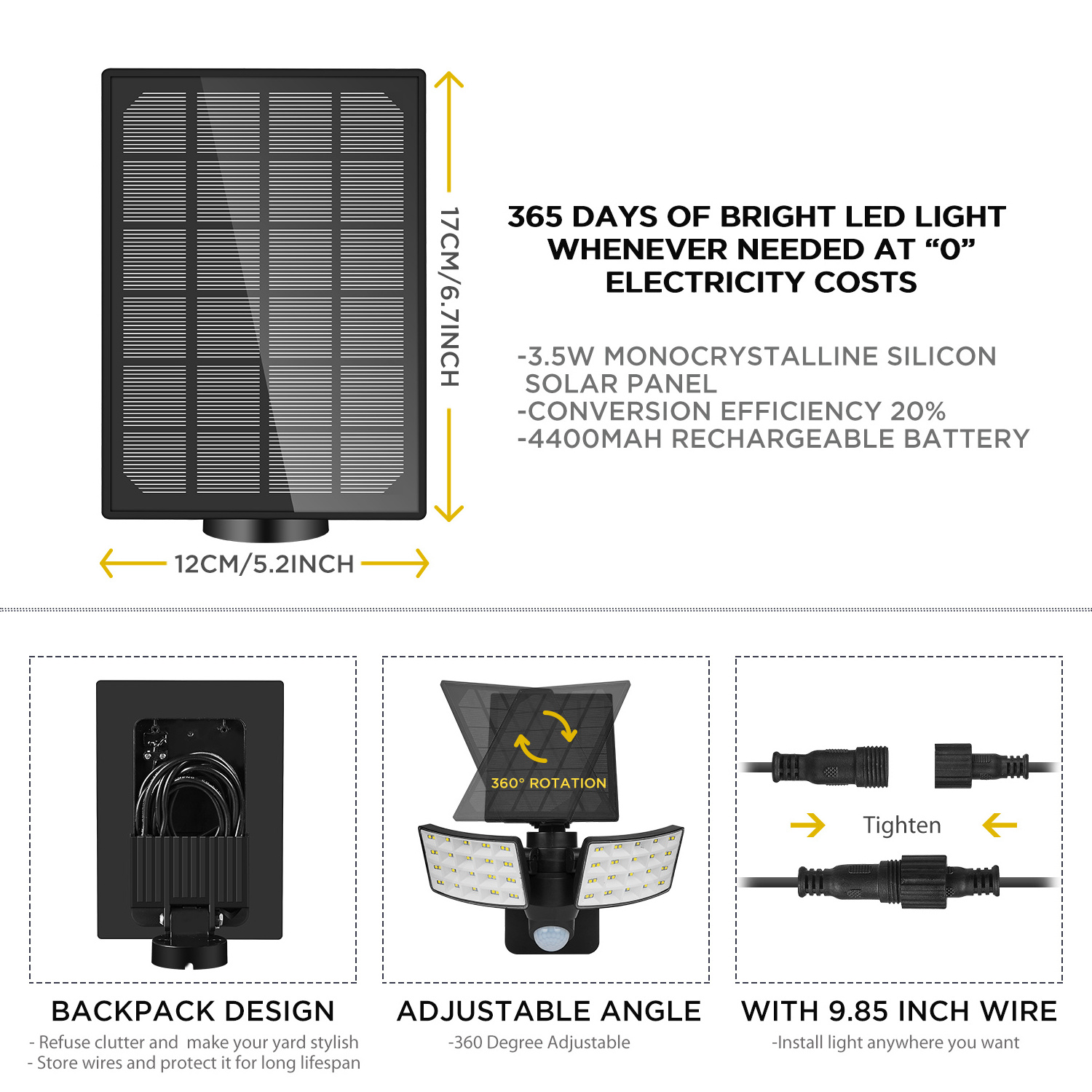 UFO Motion Sensor 29 LED Security  Solar Powered Outdoor  Wall mounted  Light