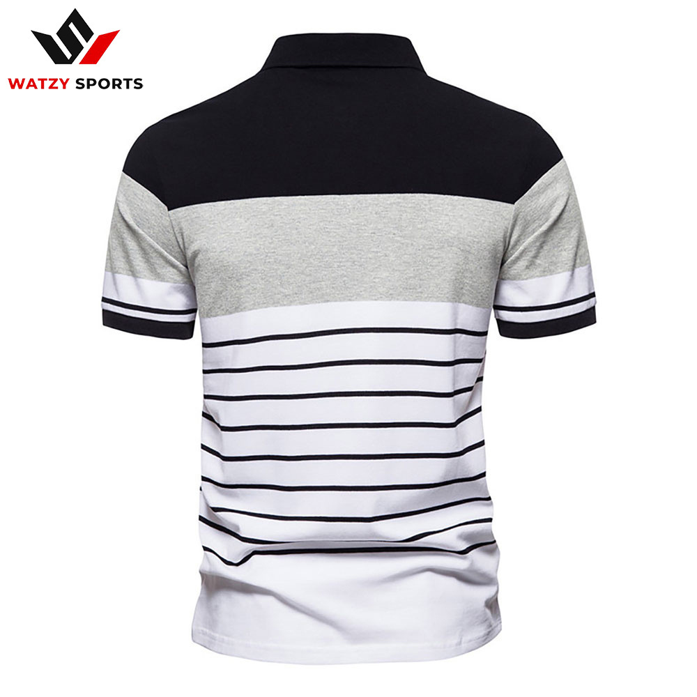 Cotton Two Tone Red And Black Color Combination Polo Collar Men T-shirts Custom Logo Printing Polo Shirts