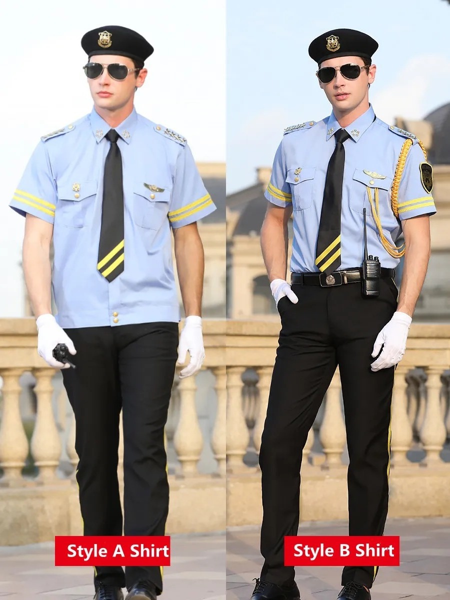 Captain Air Crew Shirt Uniform Airline Company Short Sleeves Shirts Suits Captain Pilot Performance Costumes Security Uniform