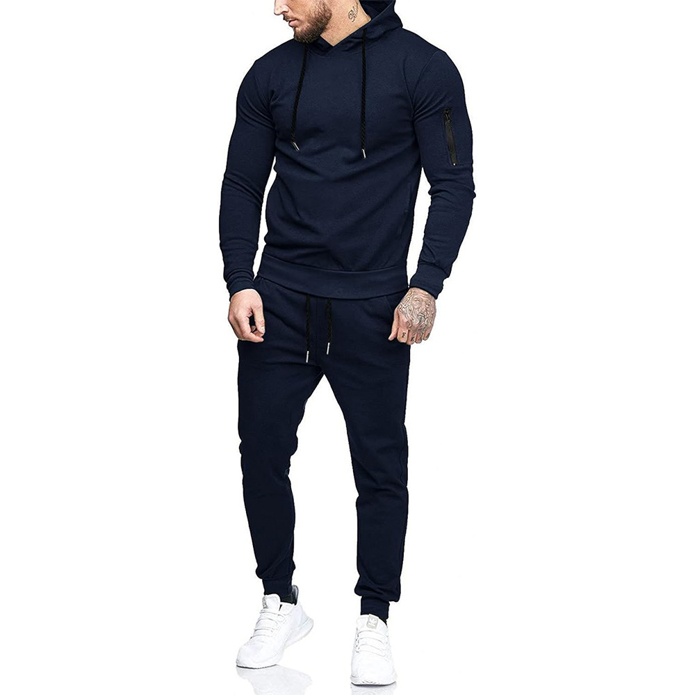 Oem New Arrival Men's Tracksuit 2 Piece Hooded Athletic Custom Wholesale Sweatsuits Street Wear Casual Slim Fit Tracksuits