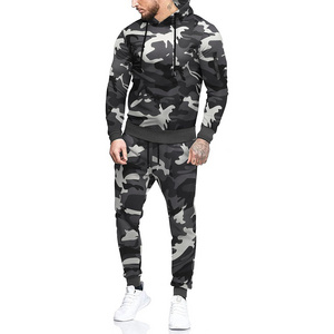 Camo New Arrival Men's Tracksuit 2 Piece Hooded Athletic Custom Wholesale Sweatsuits Street Wear Casual Slim Fit Tracksuits