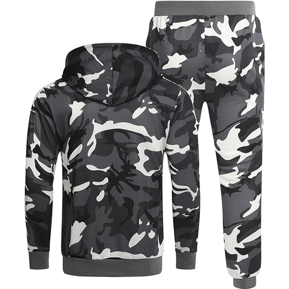 Camo New Arrival Men's Tracksuit 2 Piece Hooded Athletic Custom Wholesale Sweatsuits Street Wear Casual Slim Fit Tracksuits