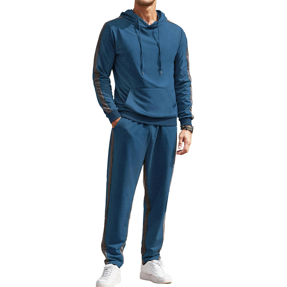 Custom Stripped Men's Tracksuit Pullover Sets 2 Piece Workout Outfits High Quality Athletic Wholesale Sweatsuit Tracksuits