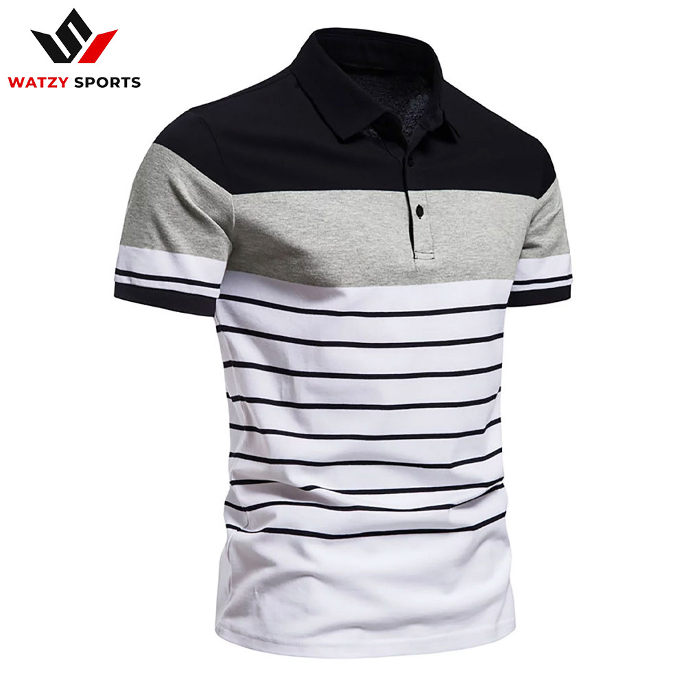 Cotton Two Tone Red And Black Color Combination Polo Collar Men T-shirts Custom Logo Printing Polo Shirts