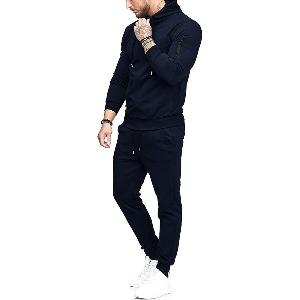 Oem New Arrival Men's Tracksuit 2 Piece Hooded Athletic Custom Wholesale Sweatsuits Street Wear Casual Slim Fit Tracksuits