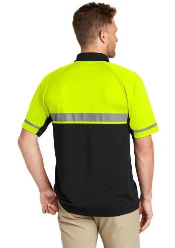 Hi Vis Reflective Safety Work Polo Shirts Men Workwear Fluorescent Yellow Reflective Tape Riding Traffic Custom Polo t Shirt