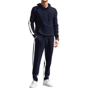 Custom Stripped Men's Tracksuit Pullover Sets 2 Piece Workout Outfits High Quality Athletic Wholesale Sweatsuit Tracksuits