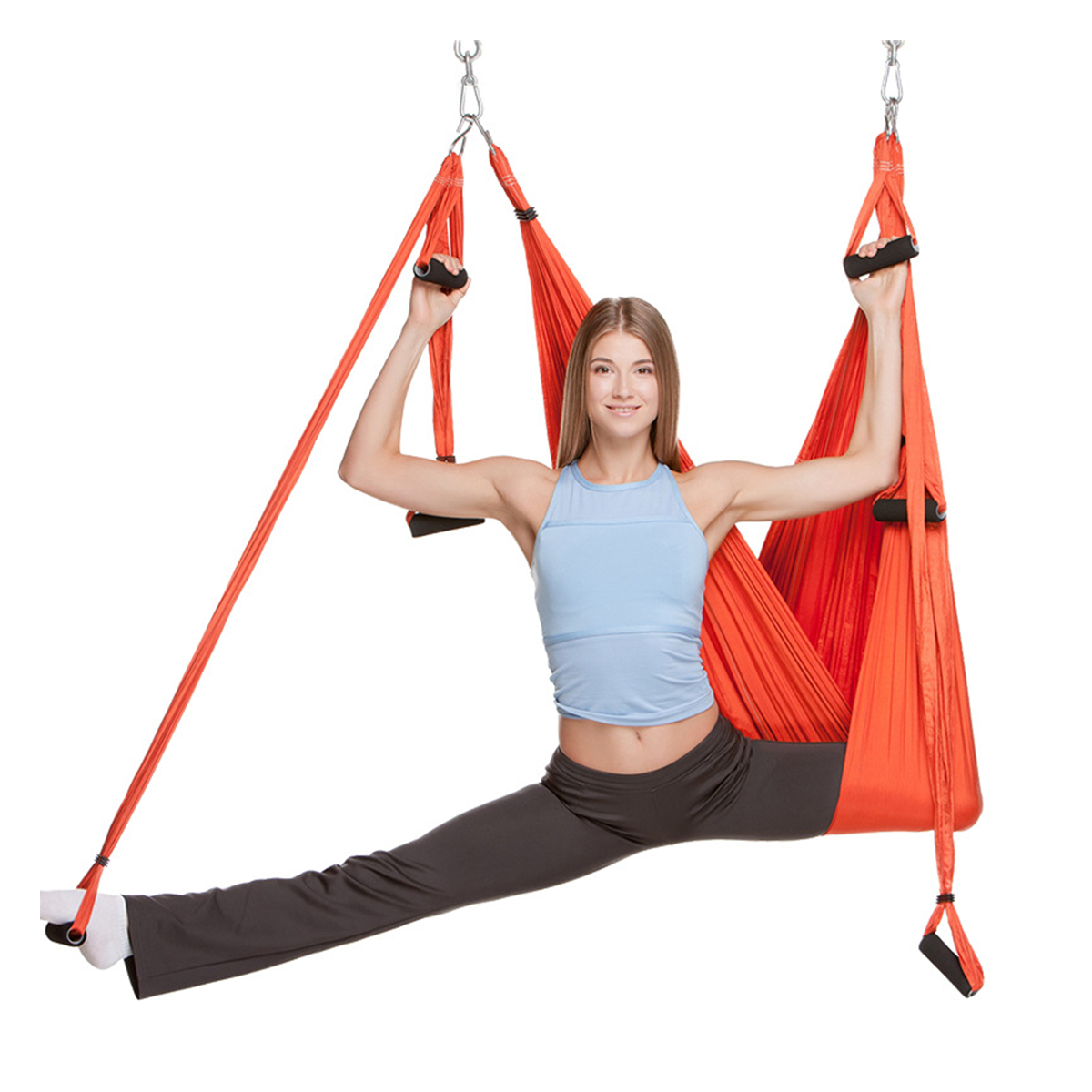 Premium wavar Yoga Hammock 9 Yards Aerial Silk, Low-Stretch Fabric, Yoga Starter Kit for Home Aerial Rig for All Skill Levels