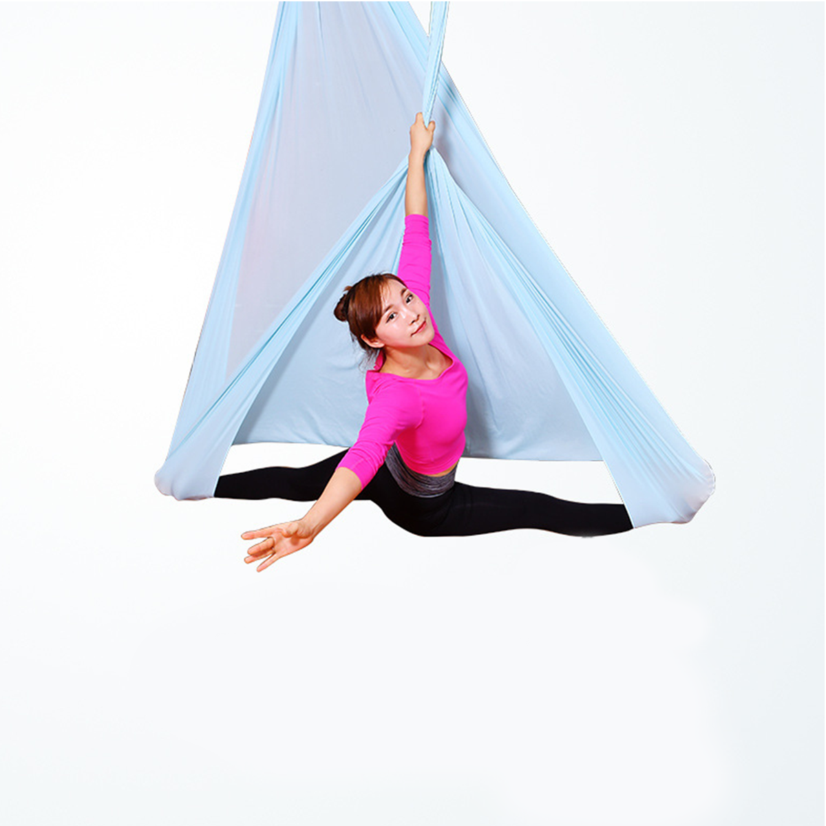 Premium wavar Yoga Hammock 9 Yards Aerial Silk, Low-Stretch Fabric, Yoga Starter Kit for Home Aerial Rig for All Skill Levels