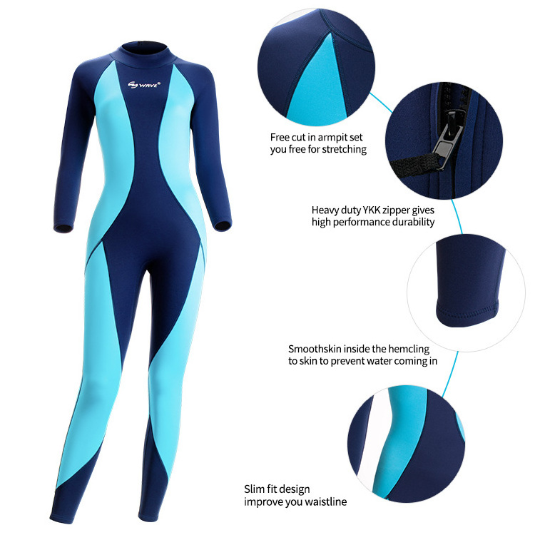 wholesale Standard size 3mm deep sea diving suit smooth skin surfing spearfishing surf scuba diving suit for women