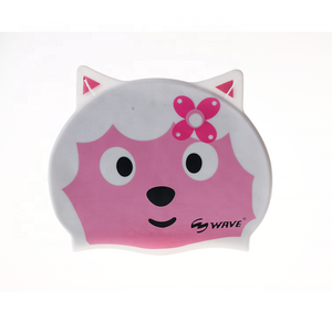 Custom latex  silicone cartoon big Cartoon printing swim cap for kid