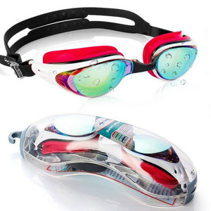 WAVE swimming goggles anti-fog eye protection professional myopia  racing with nose cover for Adult Watersport