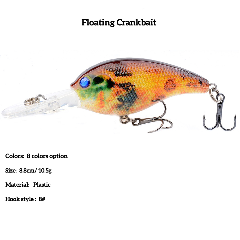 2024 New 10.5G/8.8CM Lures Fishing Crankbait For Bass Fishing Lures Hard Baits Floating Crank Bait Kit Fishing Tackle