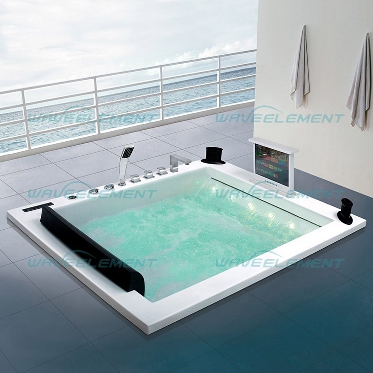 Hot sale bathroom jet whirlpool bathtub with tv