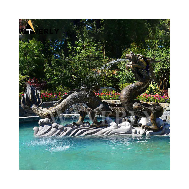 Feng Shui Water Fountain Chinese Bronze Dragon Sculpture Water Fountain