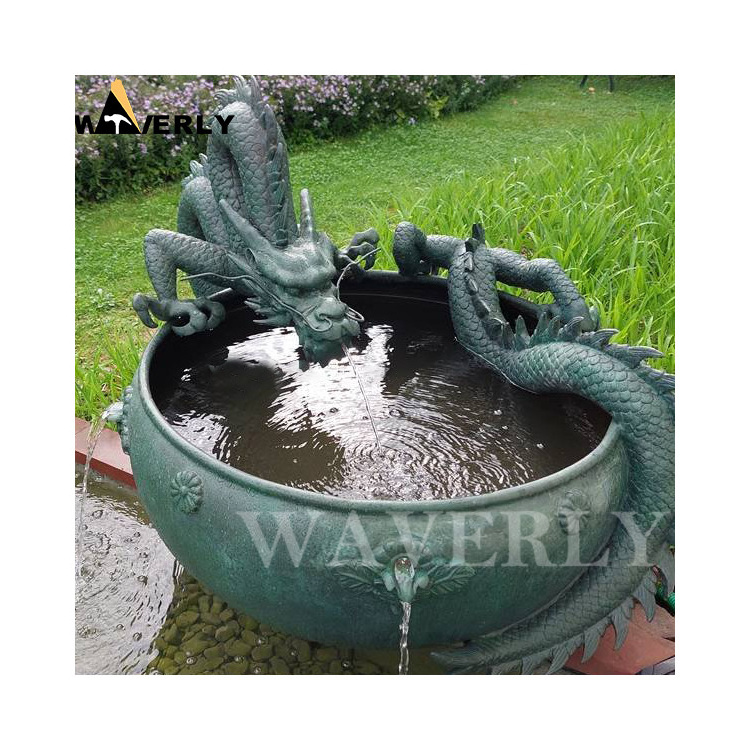 Outdoor Water Fountain Metal Dragon Head Water Fountain Bronze Dragon Water Fountain