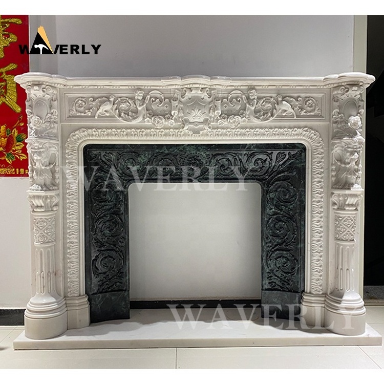 Fireplace Mantel Decor Furniture Victorian American Modern Arched Double Height 72 Inch Marble Fireplace