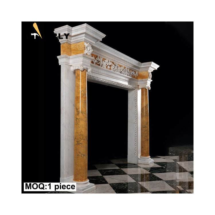 Wholesale Outdoor Modern Decorative Round Marble Granite Stone Columns Pillar Large Pillars Gate Pillar Design For Villa